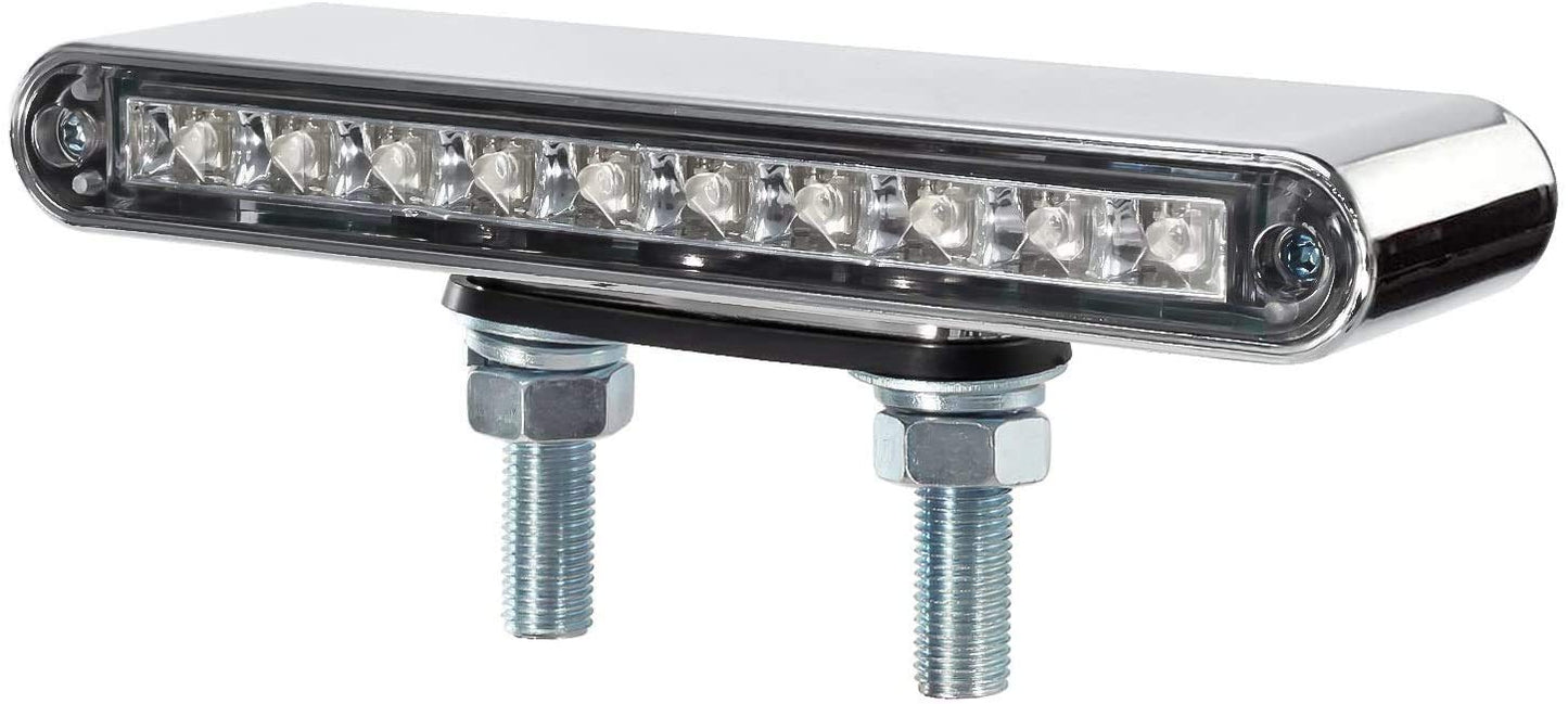 Partsam 2Pcs 6.5" Double Face Truck Semi Trailer Light Bars 10LED Red/Amber Clear Lens Waterproof with Double Studs Sealed Dual Face Led Turn Signal Stop Tail Marker Lights 12V