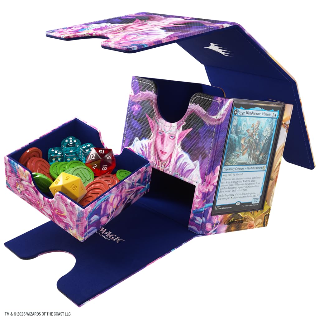 GameGenic Deck Box – MTG Lorwyn Eclipsed Sidekick Pro XL 100ct Morcants / Dawnhand – Premium Sideloading Commander Box with Drawer and Slide Case – Compatible with Magic: The Gathering Cards