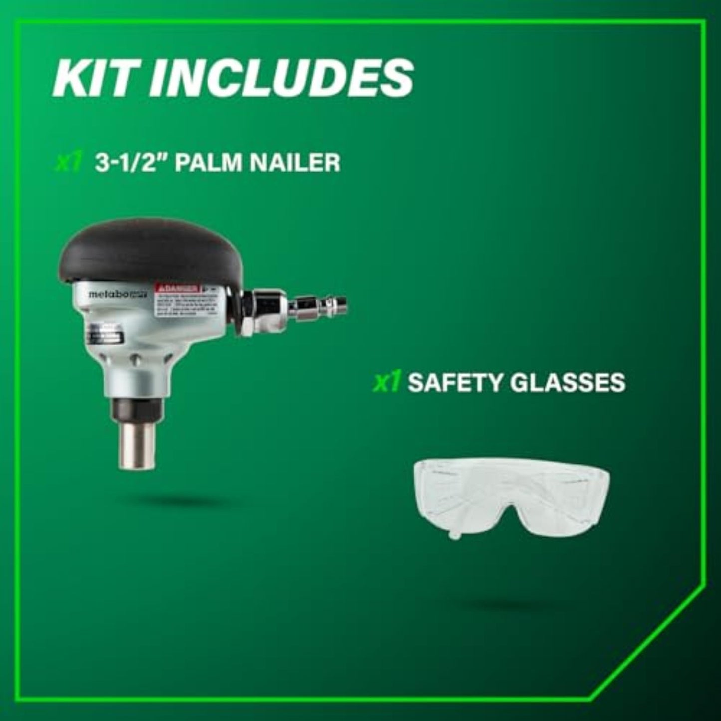 Metabo HPT Palm Nailer | Pro Preferred Brand of Pneumatic Nailers | Over-Molded Rubber Grip | 360 Degree Swivel Fitting | Magnetic Nose | Ideal for Tight Spaces | 5-Year Warranty | NH90AB