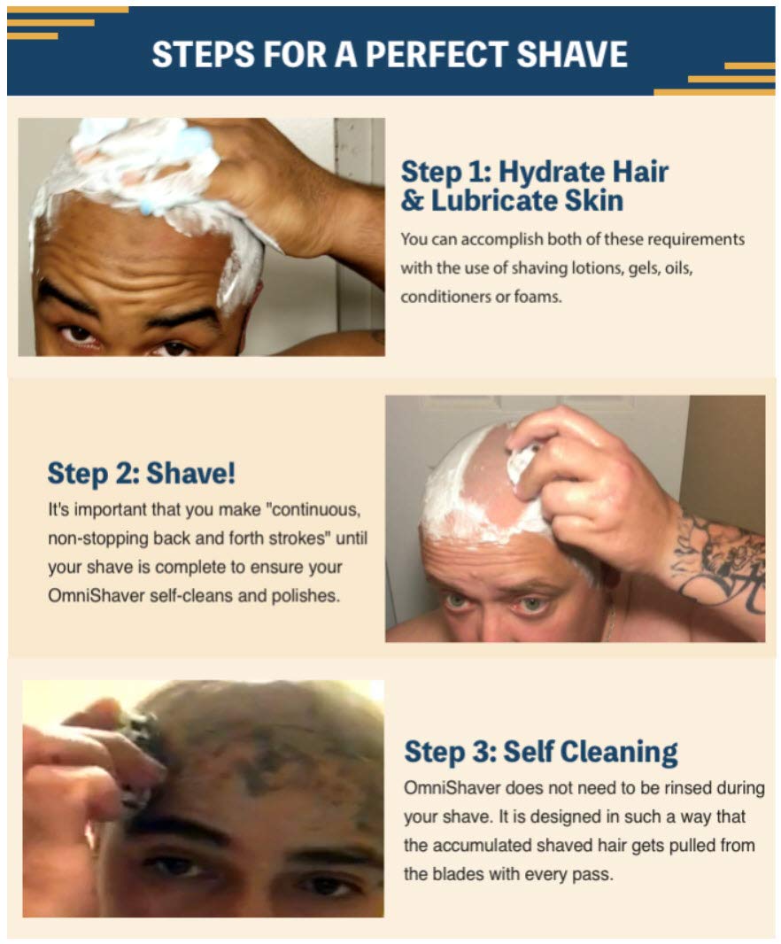 2x Classic Omnishaver - Black - The Fastest Way to Shave Head, Legs, Arms, Body | Disposable Shaving Razor Self Cleans & Strops During Use | Hair Cutter with Durable Blade | Bald Head Shaver for Men