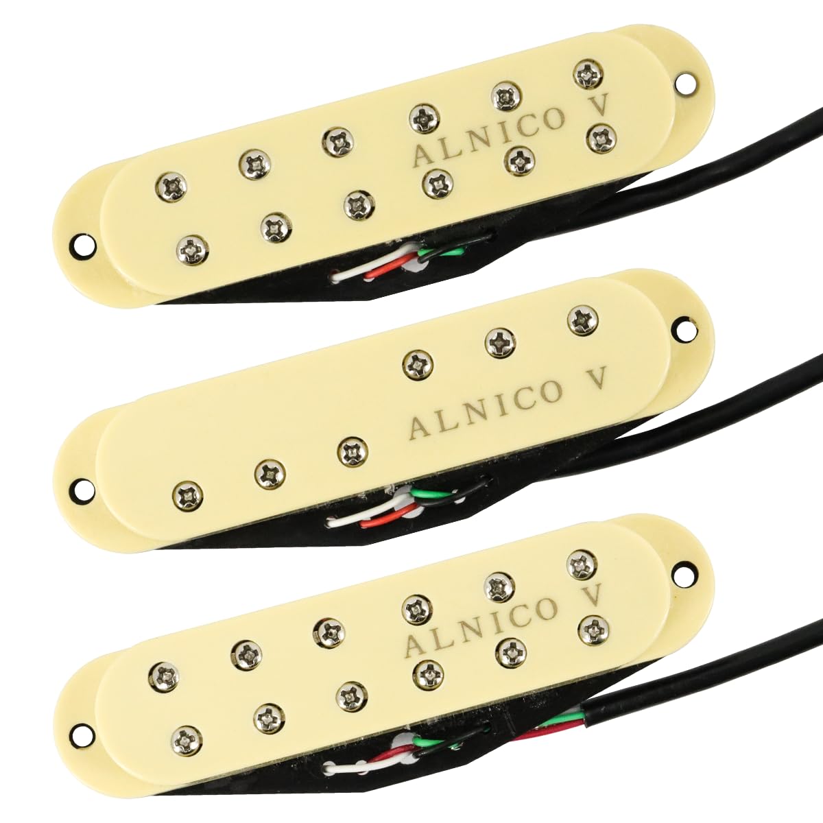 Ogdni Guitar Pickups Set Single Coil Pickup Humbucker High Output Strat Pickups Guitar Neck/Middle/Bridge Pickups for Stratocaster Electric Guitar Replacement Part Cream