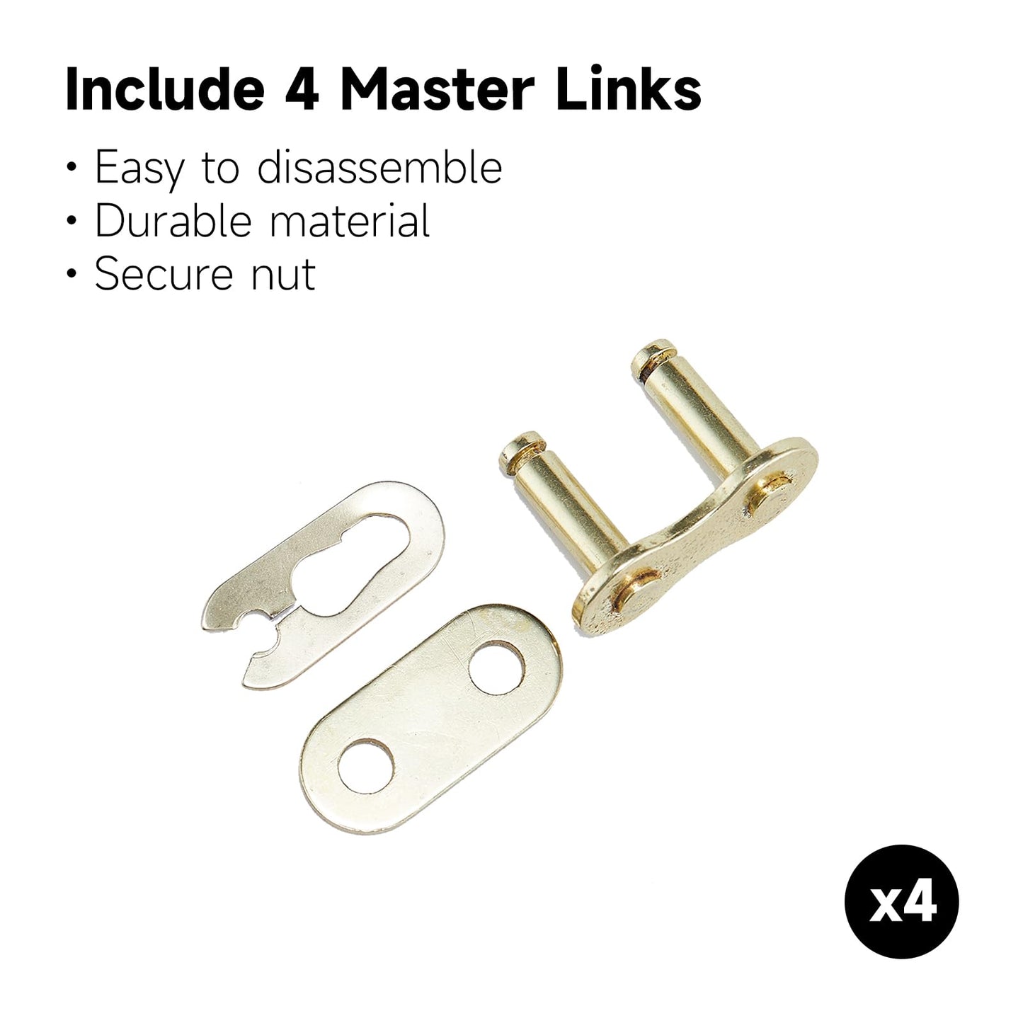 HILAKE 420H Motorcycle Chain 132 Links Non O-Ring with Connecting Master Link and Breaker Tool Heavy Duty Drive Chain for Motorcycle Bicycle Go Kart Mini Trail Bike