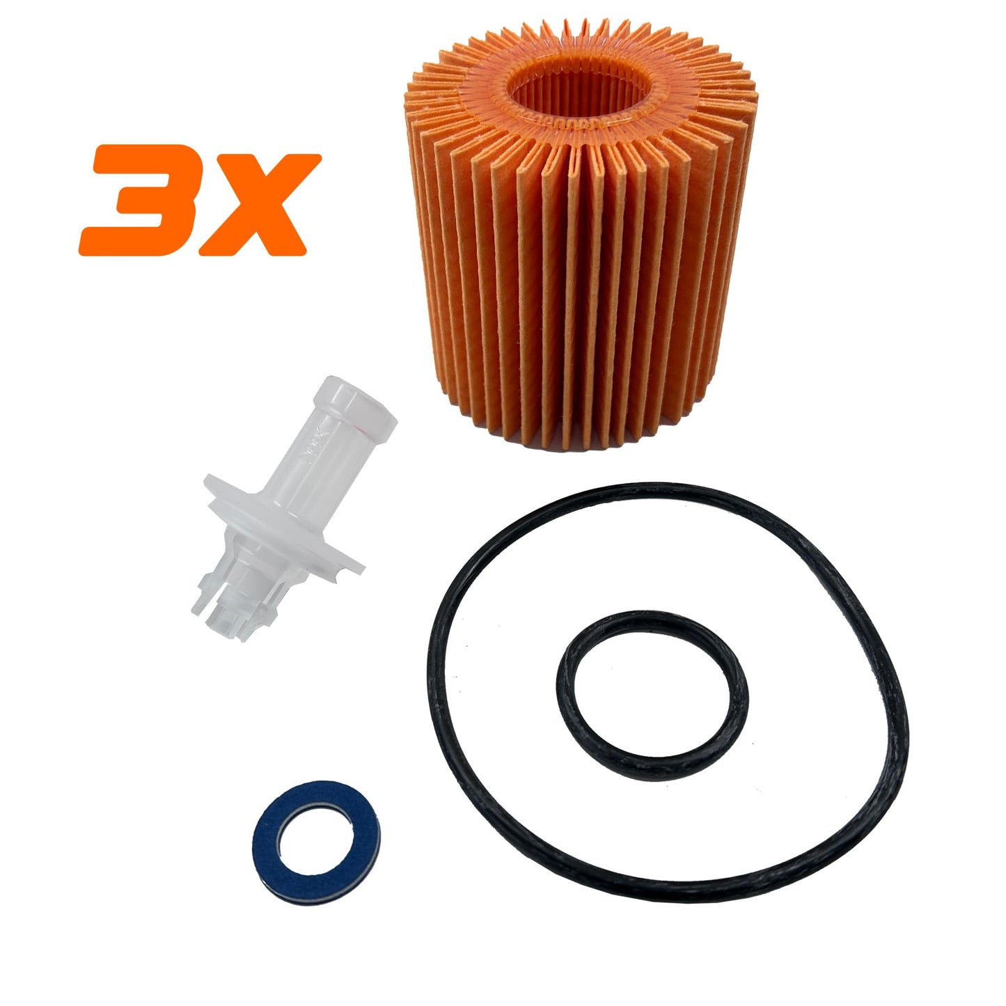 OEM GENUINE 04152-YZZA1 OIL FILTERS x 3 with APSG CRUSH WASHERS and FILTER CAP WRENCH | 2.5L 2.7L 3.5L Engine | Compatible with ES350, GS350 RX350, Camry, RAV4, Highlander, Sienna, Tundra, Tacoma +