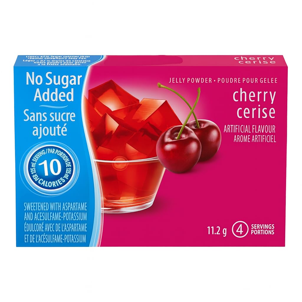 No Sugar Added Gelatin Mix 4-Pack – Strawberry, Orange, Cherry, Raspberry (41.5g Total) + PaLiSoL Keychain | Gélatine sans sucre – 4 saveurs + porte-clés PaLiSoL