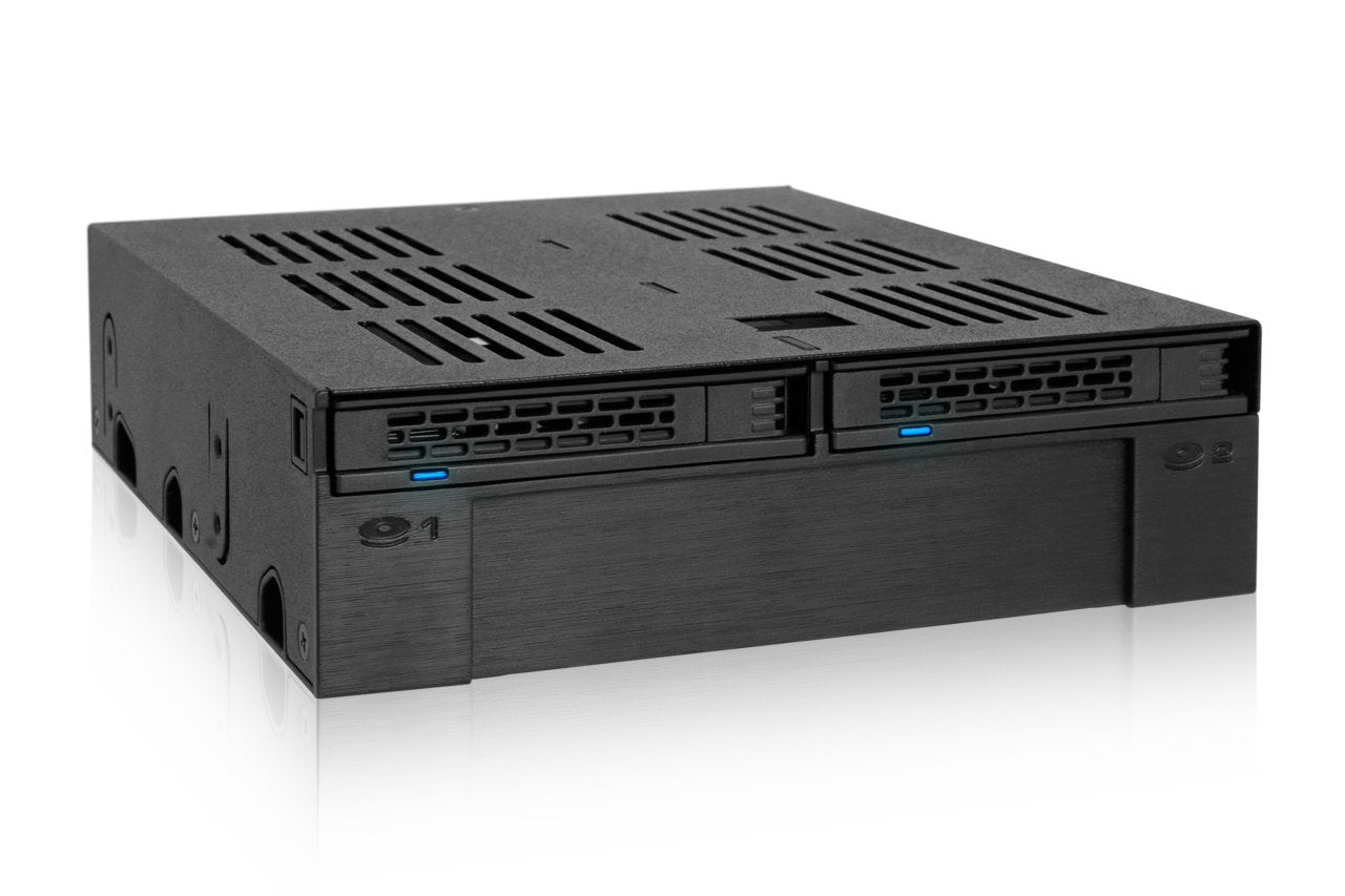 ICY DOCK 2 x 2.5 SAS/SATA HDD/SSD Mobile Rack +3.5" Slot for External 5.25" Bay | ExpressCage MB322SP-B