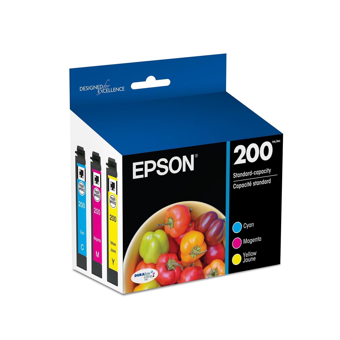EPSON 200 DURABrite Ultra Ink Standard Capacity Color Combo Pack (T200520-S) Works with WorkForce WF-2520, 2530, 2540, Expression XP-200, 300, 310, 400, 410