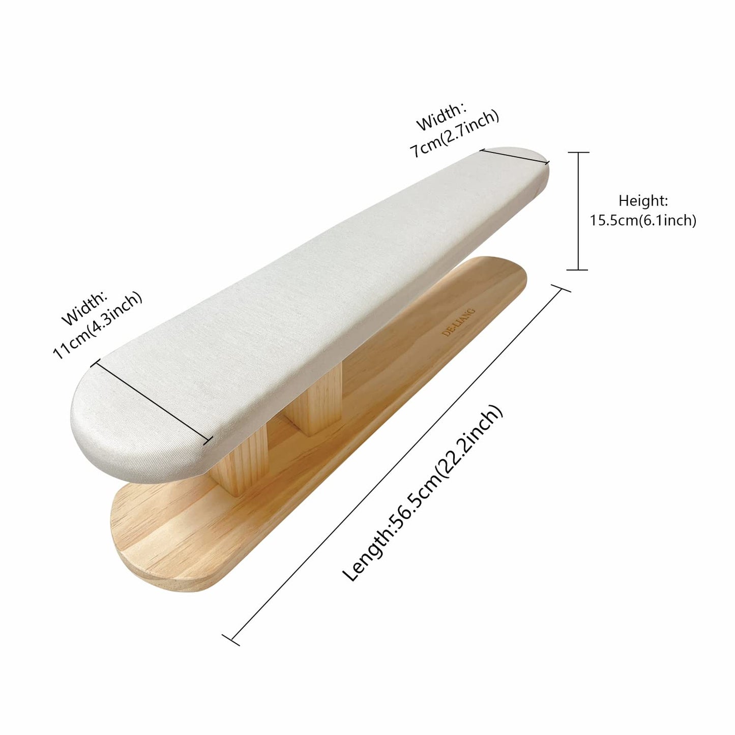 DE-LIANG Padded Chest & Sleeve Tailor Ironing Board Long with Wooden Base for Household Tools, Tailor Dress Forms, Sewing and Tailoring Studio