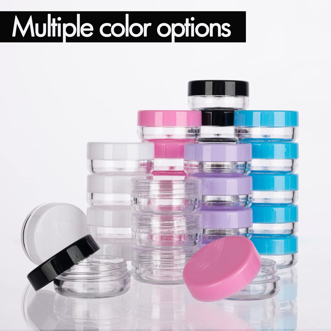 3 Gram Sample Containers with Lids, 200 Count Clear Sample Jars, Empty Lip Balm Containers, Mini Cosmetic Containers with Lids, Makeup Travel Containers with Labels, Mini Disposable Spatulas