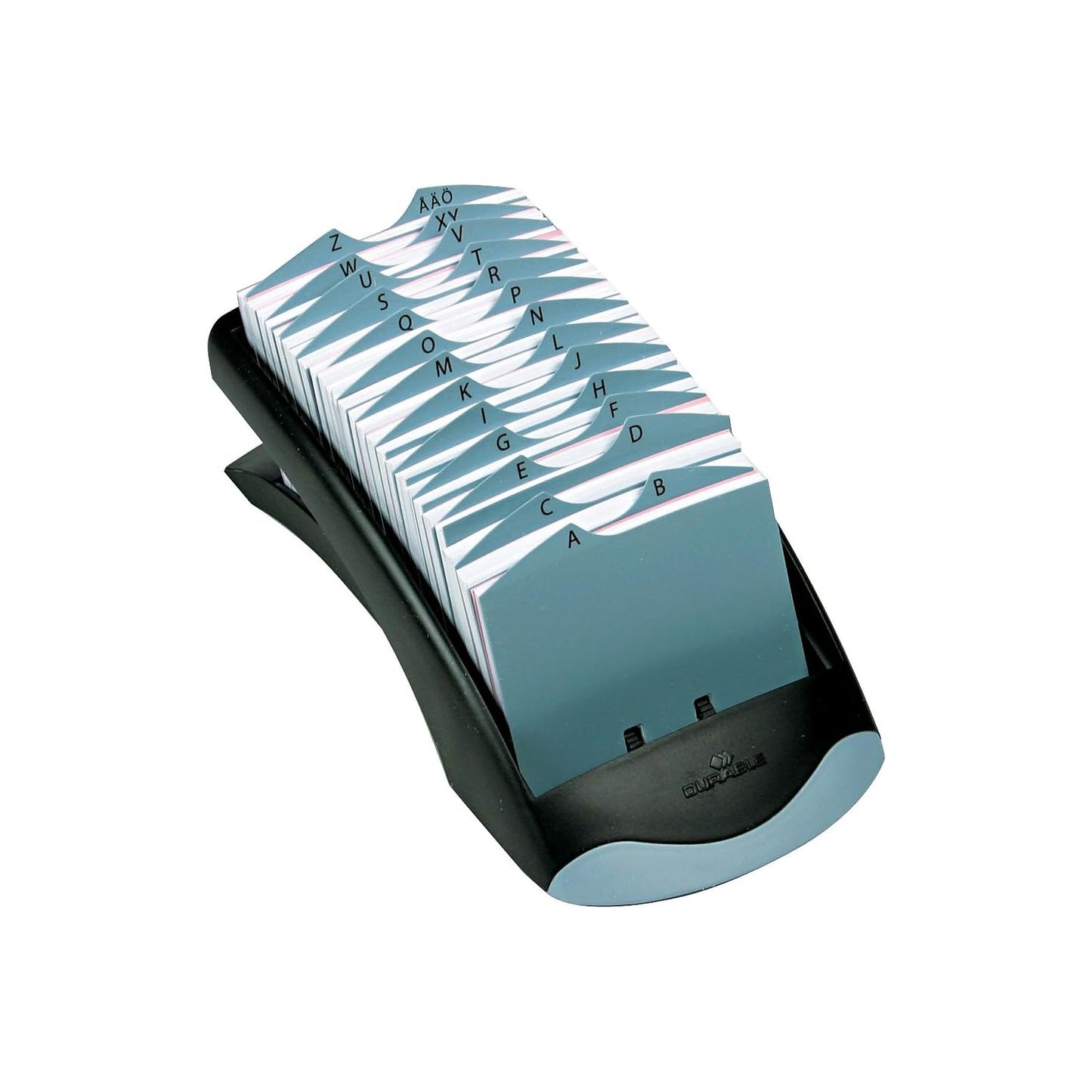 Durable Telindex Desk Address Card Holder - Includes 500 Pockets for Business Cards, A-Z Index - Made from Black Plastic