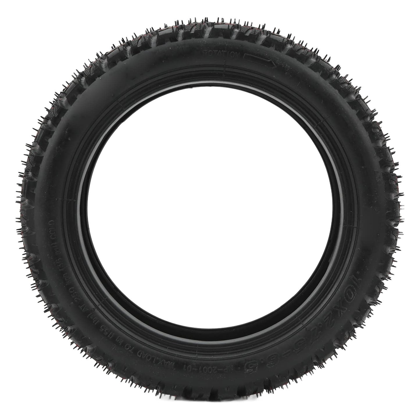 10x2.75‑6.5 Tubeless Tire, Lightweight Rubber Scooter Tire 10 Inch Shockproof Tubeless Tyre Replacement for Electric Scooter
