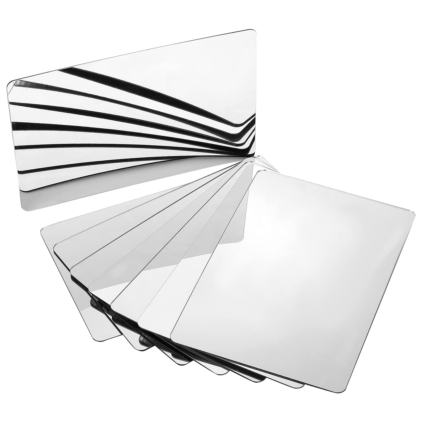 Marsui 64 Pieces Shatter Proof Plastic Mirror Craft 4 x 6 Inch Small Mirror Tiles Bulk with Soft Round Corners Double Sided Protective Film Reflector Sheets Art Craft Supply for Bathroom Home Decor