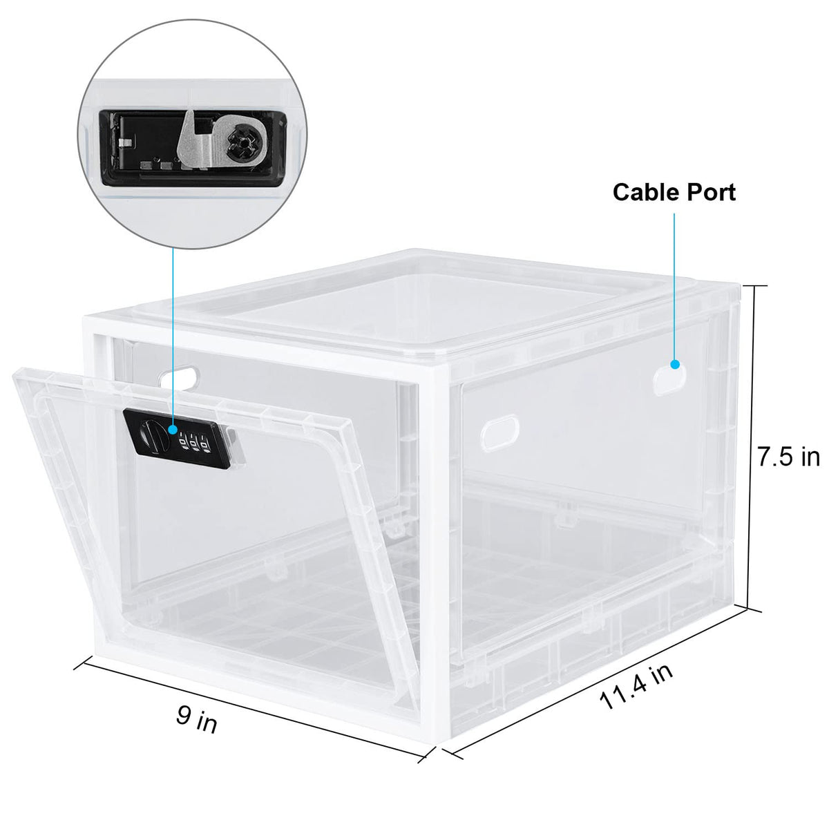 Medicine Lock Box, Medication Lockable Container for Refrigerator Food Safe Locking Box Tablet Phone Locked Box for Kitchen Home School and Office Safety