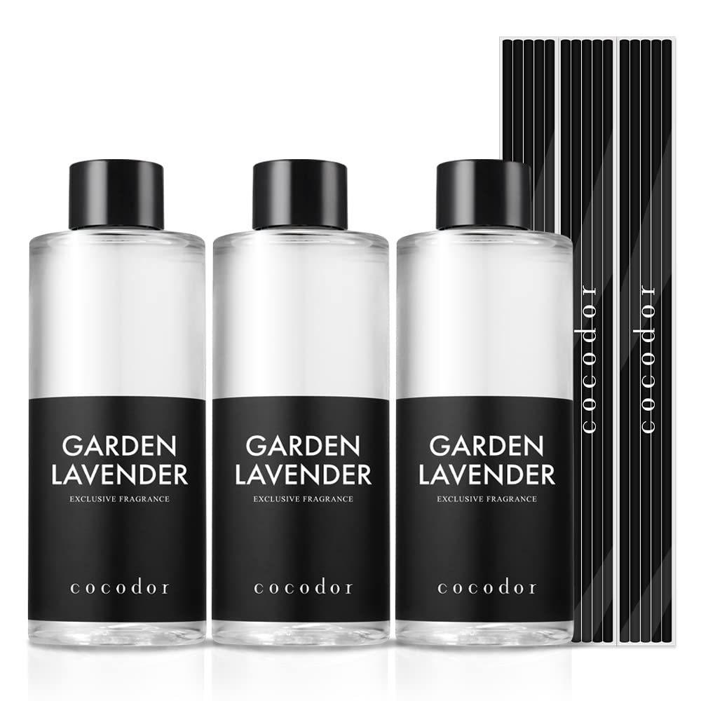 COCODOR Reed Diffuser Oil Refill/Garden Lavender/6.7oz/3 Pack/Aromatherapy, Home Fragrance, Scented Oils, Oils for Reed Diffuser, Bathroom Home Décor