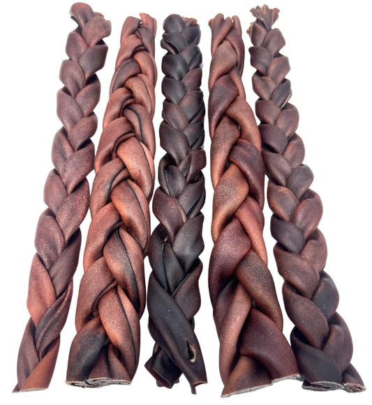 Beef Collagen Sticks for Dogs - Long Lasting Collagen Chews *(12 INCH Braided 3-5 Pack 500 Grams)* - NO Odor - Rawhide Free - Bully Stick Alternative High Protein Dental Treats Supports Joint Health