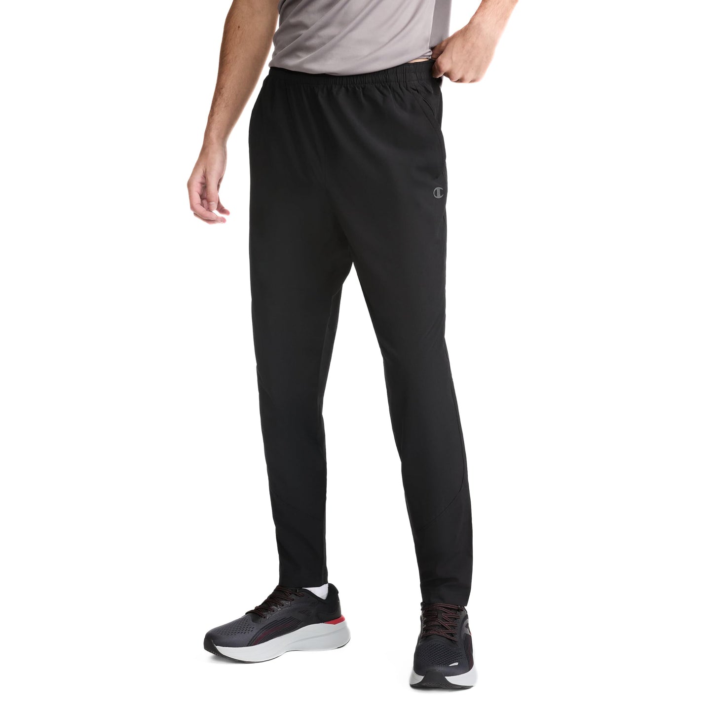 Champion Men's MVP Lightweight Woven Moisture Wicking Athletic Pants, 30.5", Black, Large