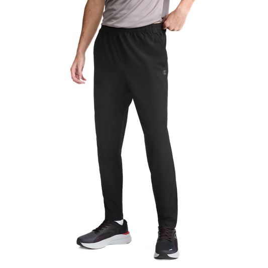 Champion Men's MVP Lightweight Woven Moisture Wicking Athletic Pants, 30.5", Black, Large