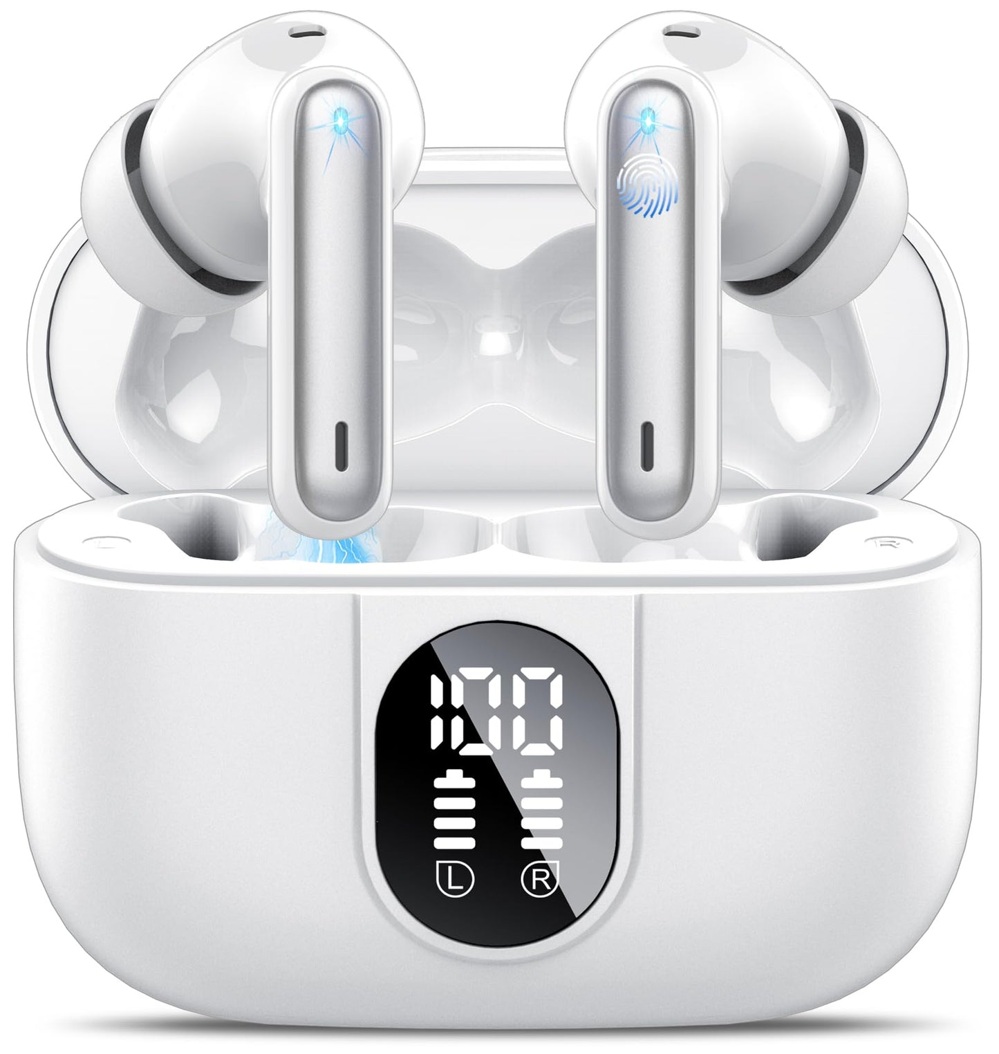AI Language Translator Earbuds Real Time, 3 in 1 Simultaneous Interpretation Translator Earbuds with 164 Languages/6 Translation Modes, 40H Translation Headphones with ENC Mic Business/Learning White