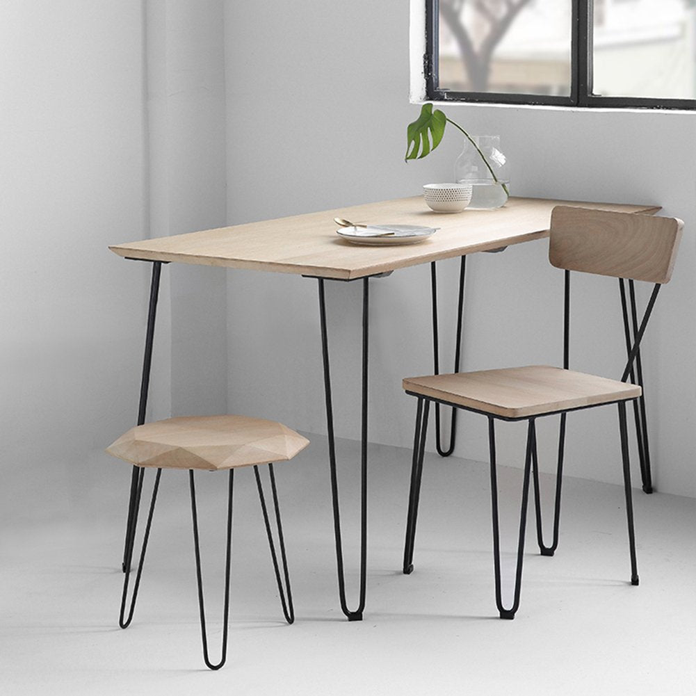 MSOBAIW Hairpin Legs 18 Inch Set of 4, DIY Metal Table Furniture Legs Ideal for Dining Table, Desk, 3/8 Inch Diameter Mid Century Modern Style (18", Black)