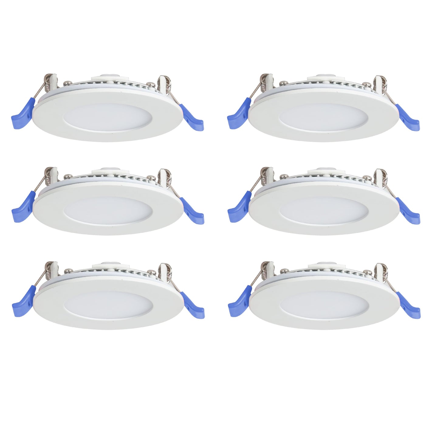 Nadair, 3’’ LED Recessed Ultra Slim Lights, 6-Pack, IC Rated, Dimmable, 6W=50W, 450 Lumens, 3000K (Warm White), Large Junction Box, Quick Connect System, White Finish