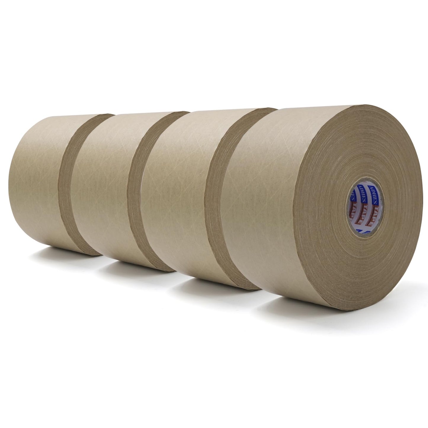 ADHES Water Activated Tape 2.83" x 110yds x 4 Rolls, Reinforced Kraft Gummed Paper Tape, Eco-Friendly, Strong Adhesive Shipping Tape for Packing, Shipping, Moving