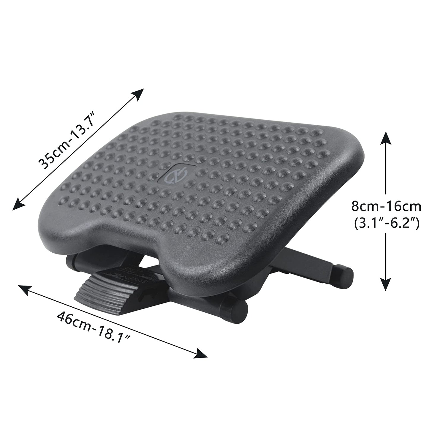 AKOZLIN Footrest Under Desk 3 Height Adjustable 30 Degree Tilt Angle Adjustment repose pied bureau Ergonomic Foot rest Non-skid Massage Surface Texture Improves Comfort for Home Office