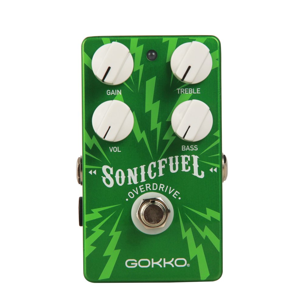 GOKKO SONICFUEL OVERDRIVE GK-20 - Versatile Guitar Effects Pedal with 4 Controls, Clean Boost & EQ Adjustment