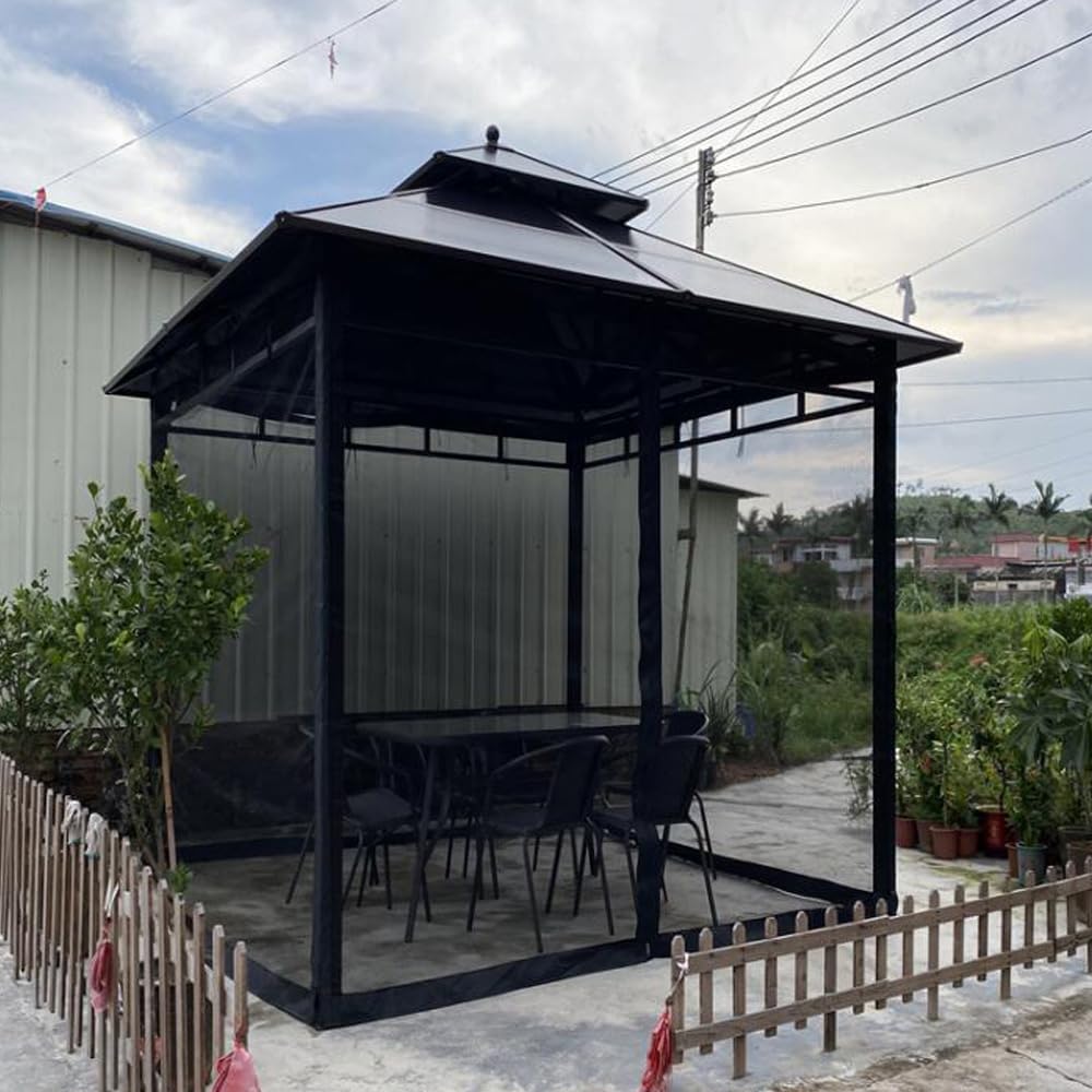 10 x 10 ft Gazebo Mosquito Netting Canopy Mosquito Netting, Universal Replacement Mosquito Screen Walls Picnic Canopy Outdoor Sun Shade with Zippers