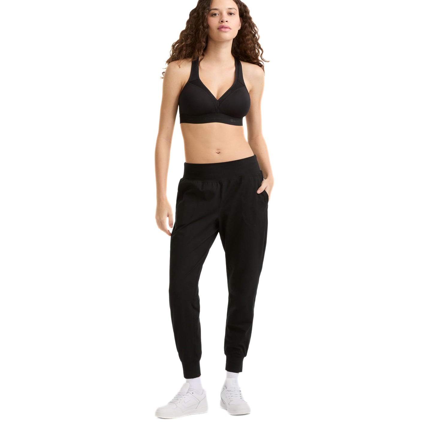 Champion Women's Med Support Curvy with Sewn in Cup, Black, X-Large