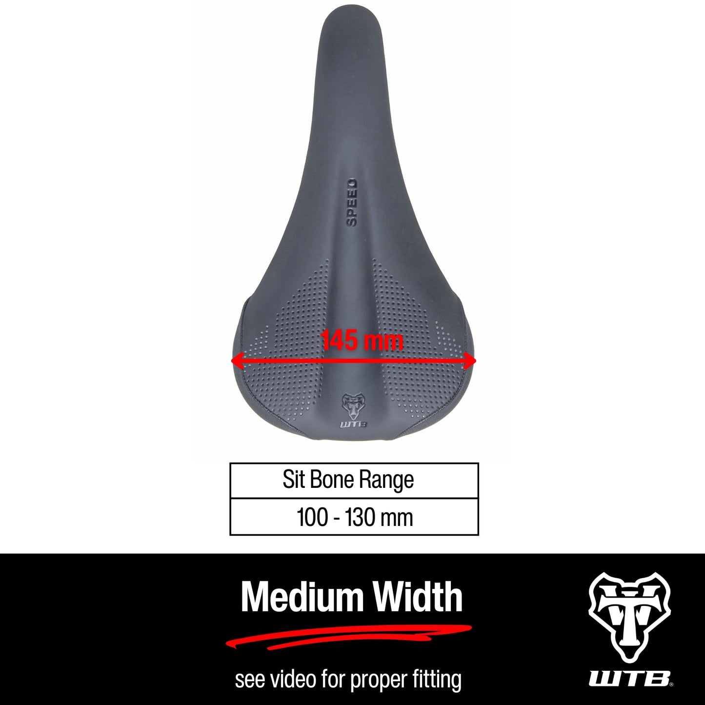 WTB Speed Bike Seat (Saddle) Comfortable Thick Padding - Shock-Absorbing Base - Mountain, Urban & E-Bikes (Steel Rail)