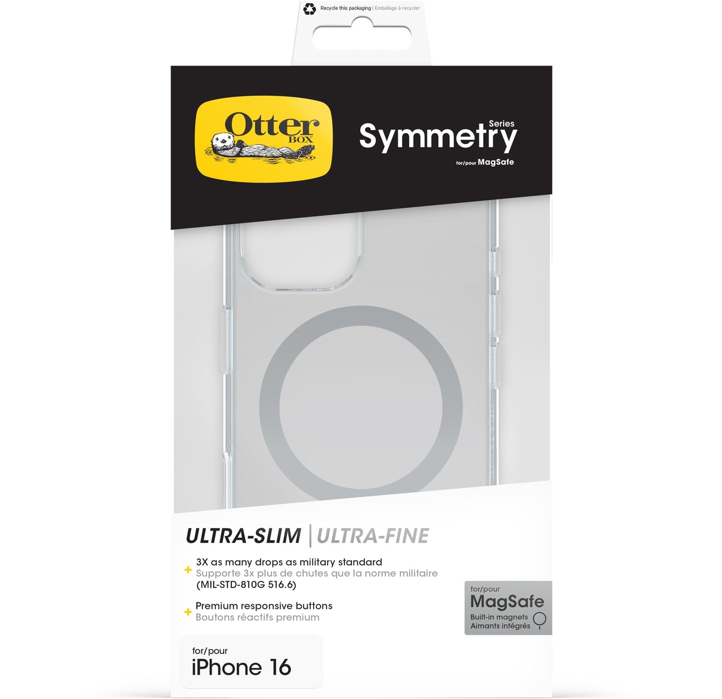 Otterbox Symmetry Clear Camera Control Premium iPhone 16 Case, US Military MIL Standard Certified