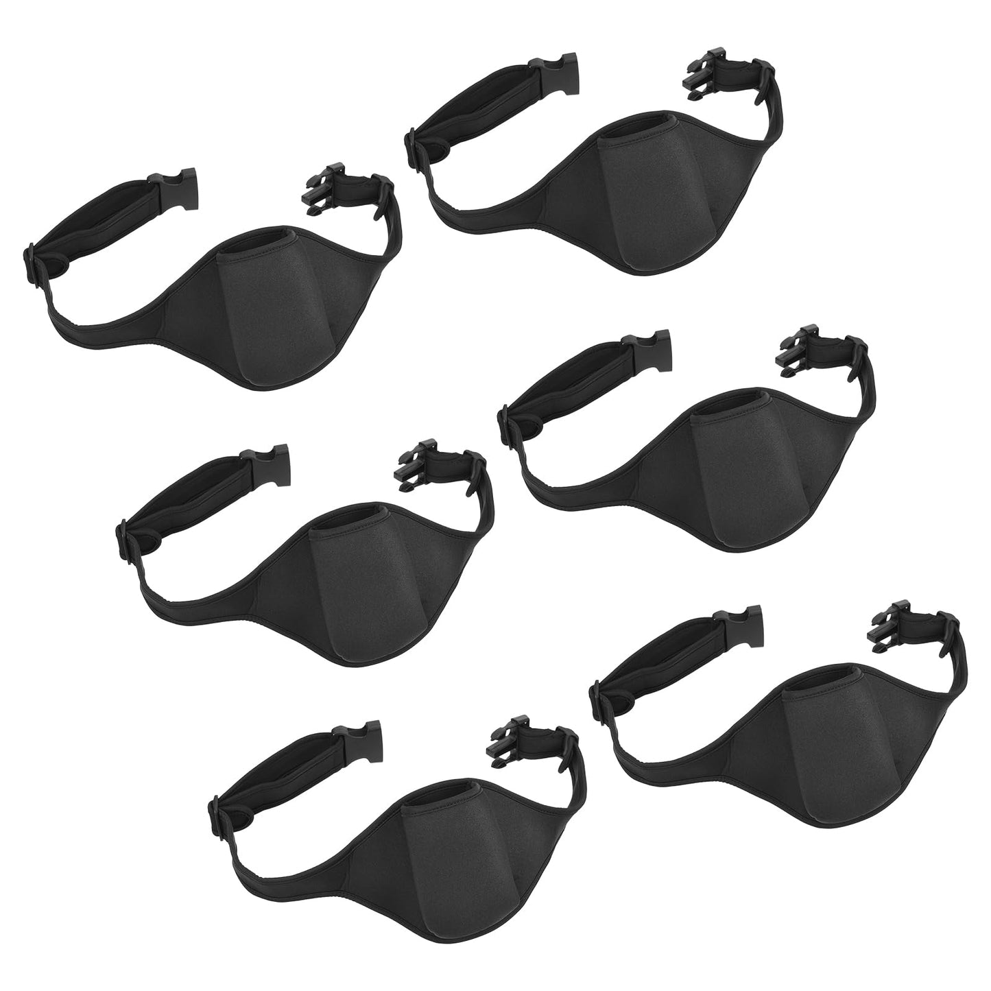 MECCANIXITY 6 Pack Mic Belt for Fitness Microphone Belt Carrier Pouch Adjustable Waistband Bag for Instructors Theater Teacher Speakers, Black