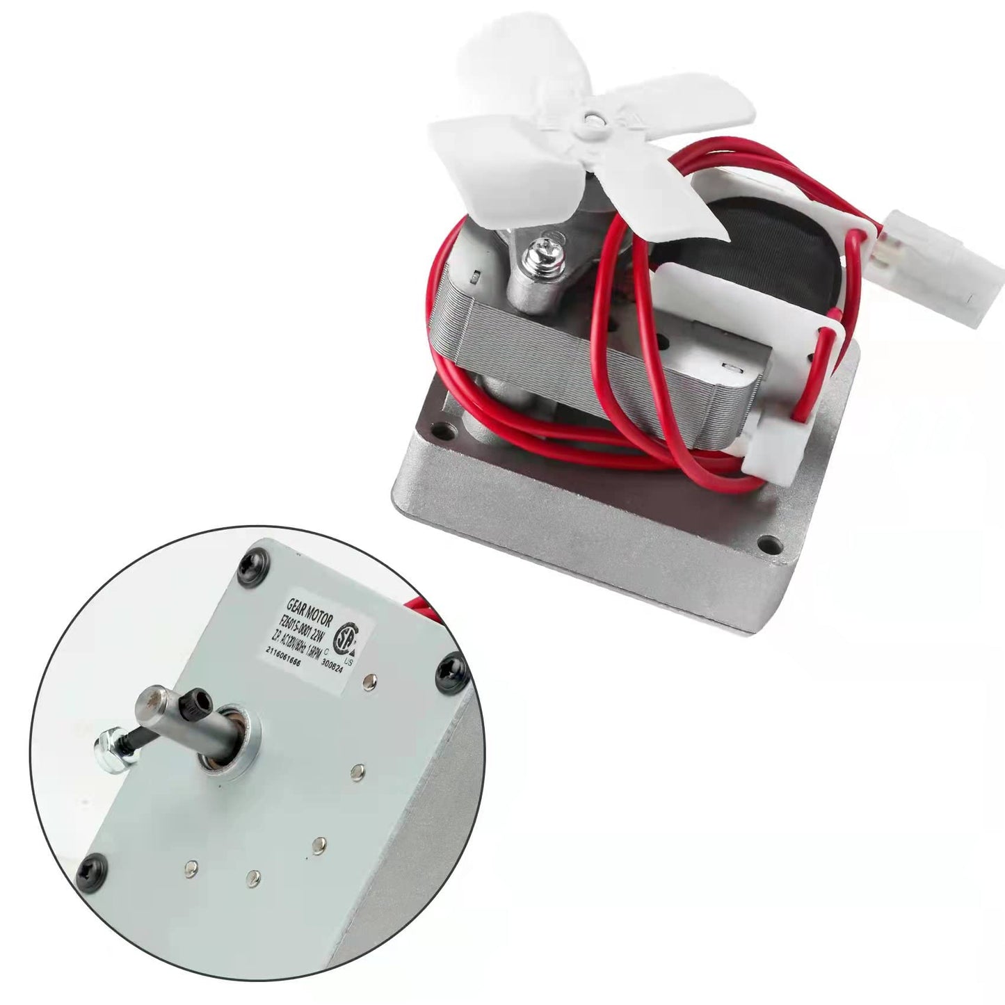 Onlyflame Replacement BBQ Auger Motor Kit for Traeger Grill Models & Pit Boss Wood Pellet Grills (Except PTG) & Camp Chef Smoker - Auger Drive Motor Kit Barbecue Grill Replacement Parts