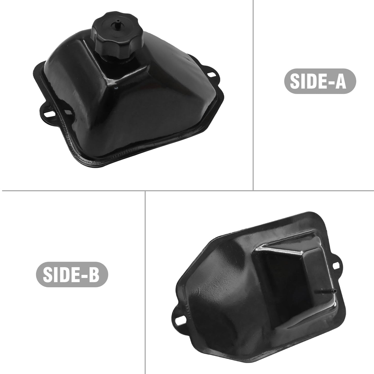 Metal Gas Fuel Petrol Tank Fit for 50cc 70cc 90cc 110cc 125cc ATV Quad 4 Wheel, Replacement for Yamoto Roketa TaoTao Sunl Jetmoto etc