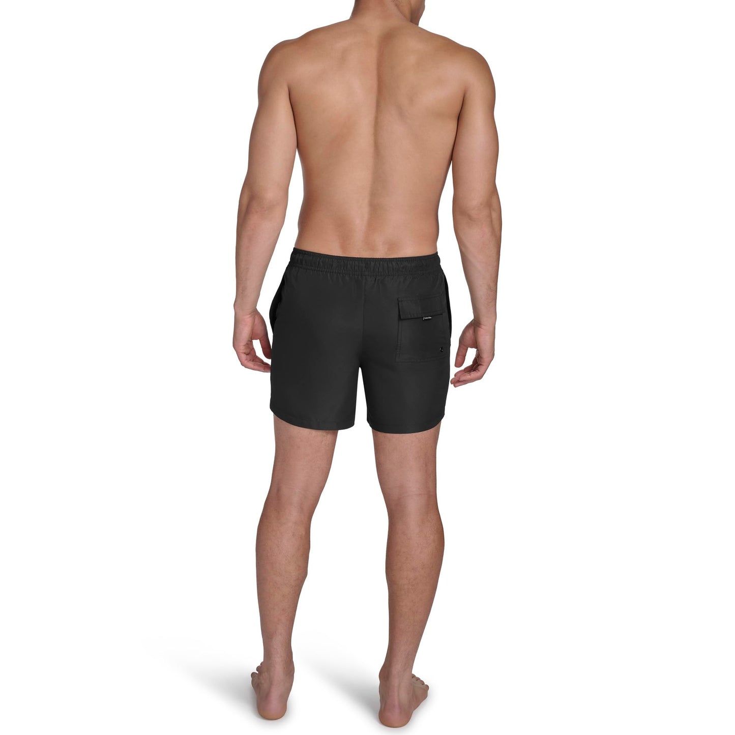 Calvin Klein Men's Volley Quick Dry Lightweight Swim Trunk, Black, Small