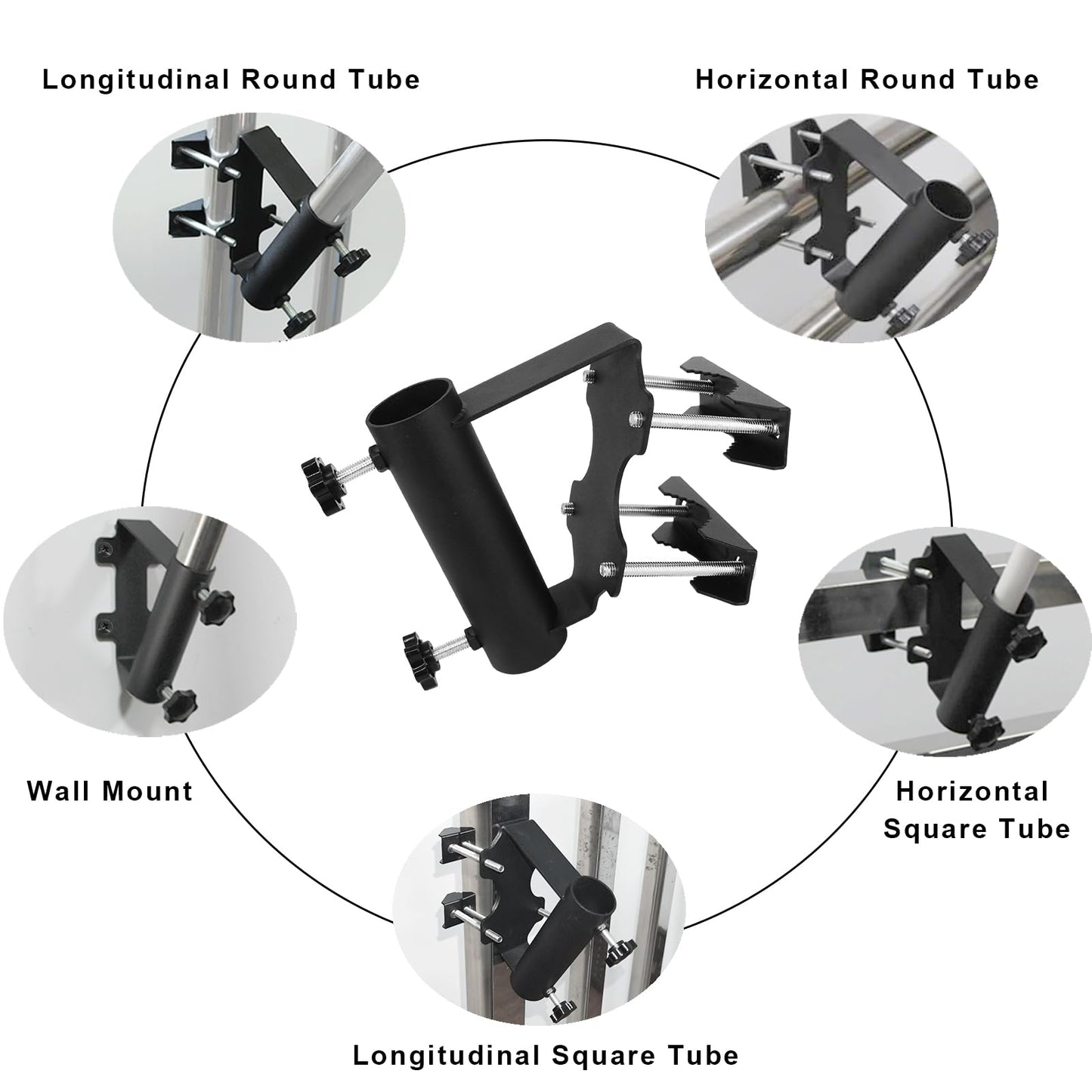 Flag Pole Holder Wall Mount Bracket Multifunctional Adjustable Flag Pole Holder Bracket,Heavy Duty Metal Flagpole Mount for House Balcony Railing Truck Deck 1.2" Inner Diameter Flag Pole Holder Clamp