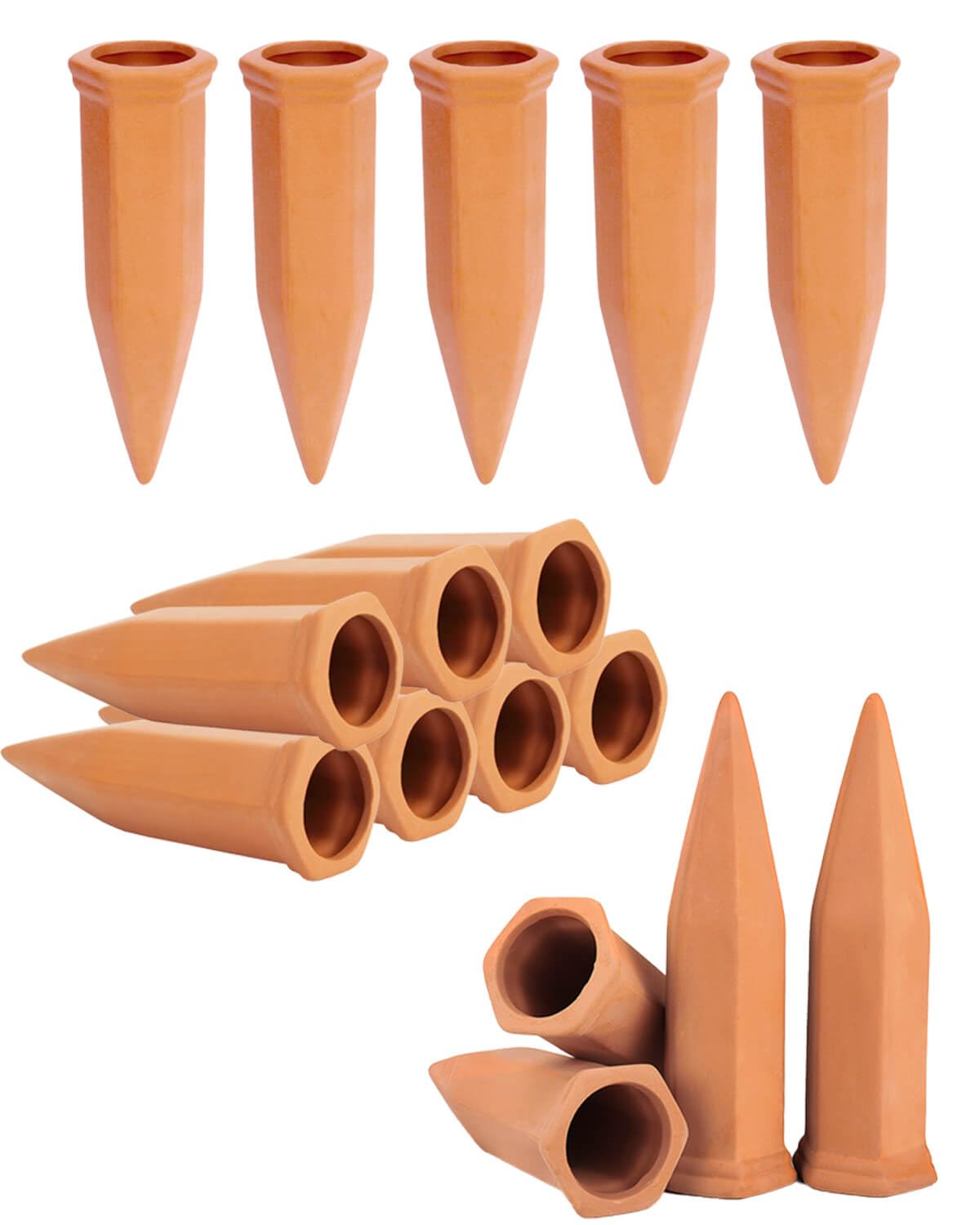 vensovo 16 Pcs Terracotta Watering Spikes - Automatic Self Watering Stakes, Plant Watering Devices for Wine Bottles Recycled Bottles, Clay Plant Garden Waterers for Vacations
