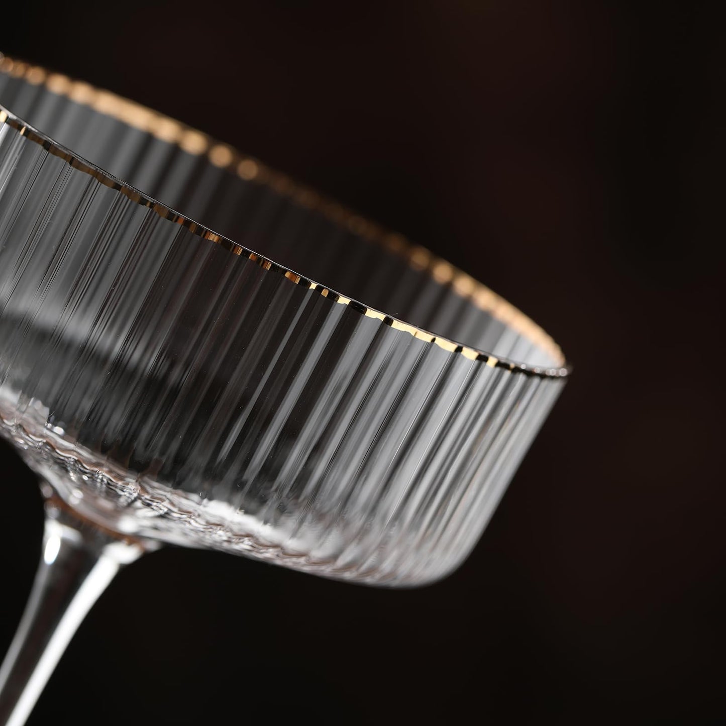 Coupe Glasses Set of 6, Cocktail Glasses 10 oz Classic Old Styling Martini Glass Set with Gift Box Packaging Elegant Hand Blown Martini Glasses for Cocktail, Champagne, Bar and Gift