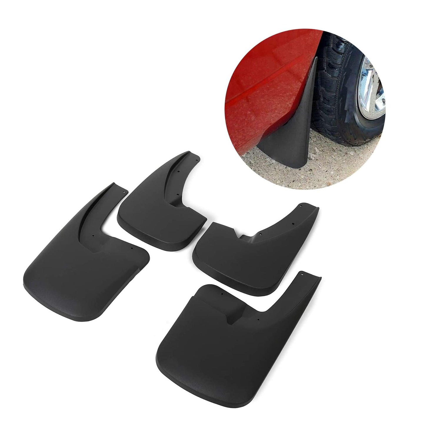ECOTRIC Mud Flaps Guards Compatible with 2009-2018 Dodge Ram 1500 2500 3500 with Fender Flares Replacement for 82214137 Front & Rear Splash Guards