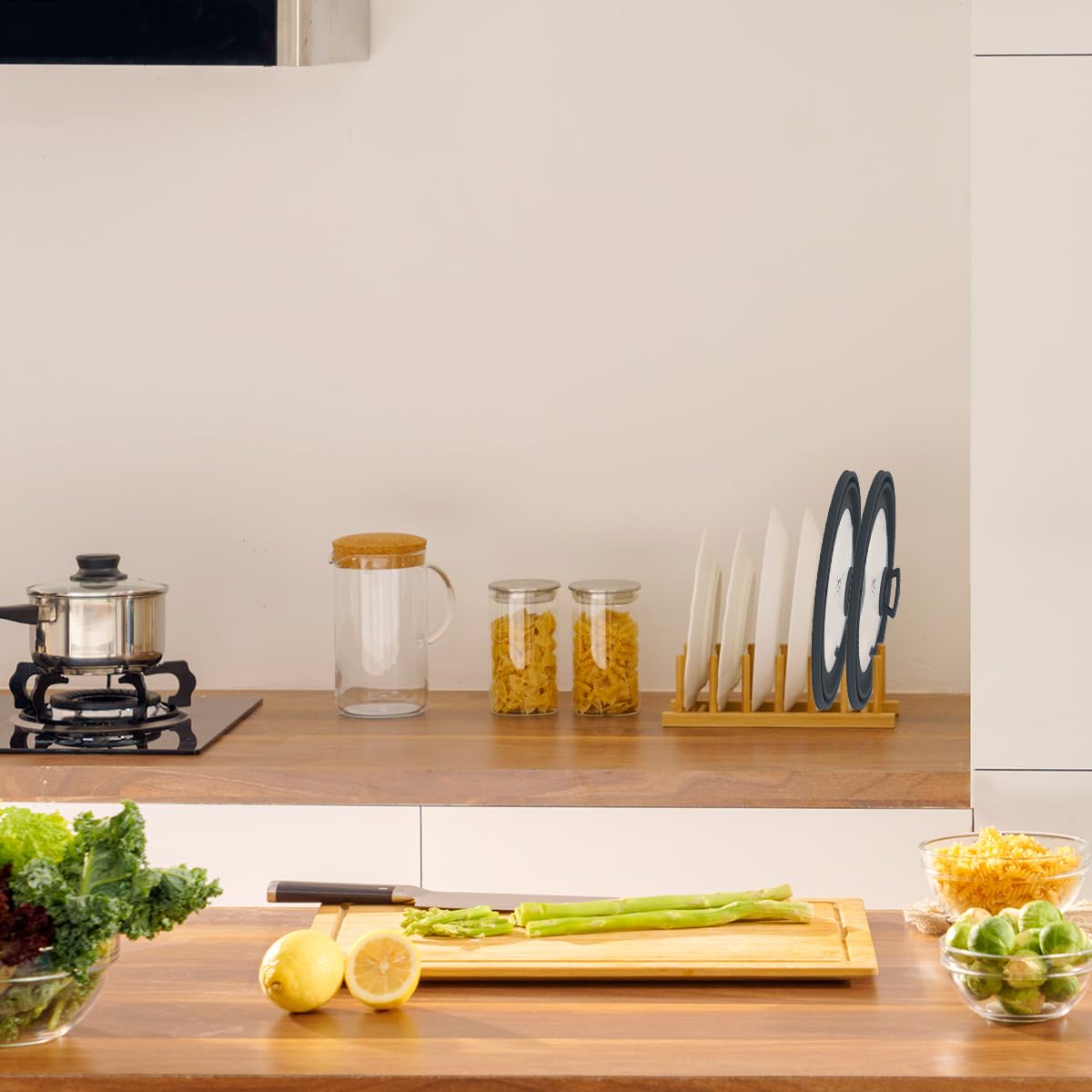 Microwave Vented Glass Splatter Guard Lid Splatter Guard Cover with Silicone Collapsible Food Saver as 10.8" Plate for 6.2" Plates 10" for 6.1" Plates and Bowls