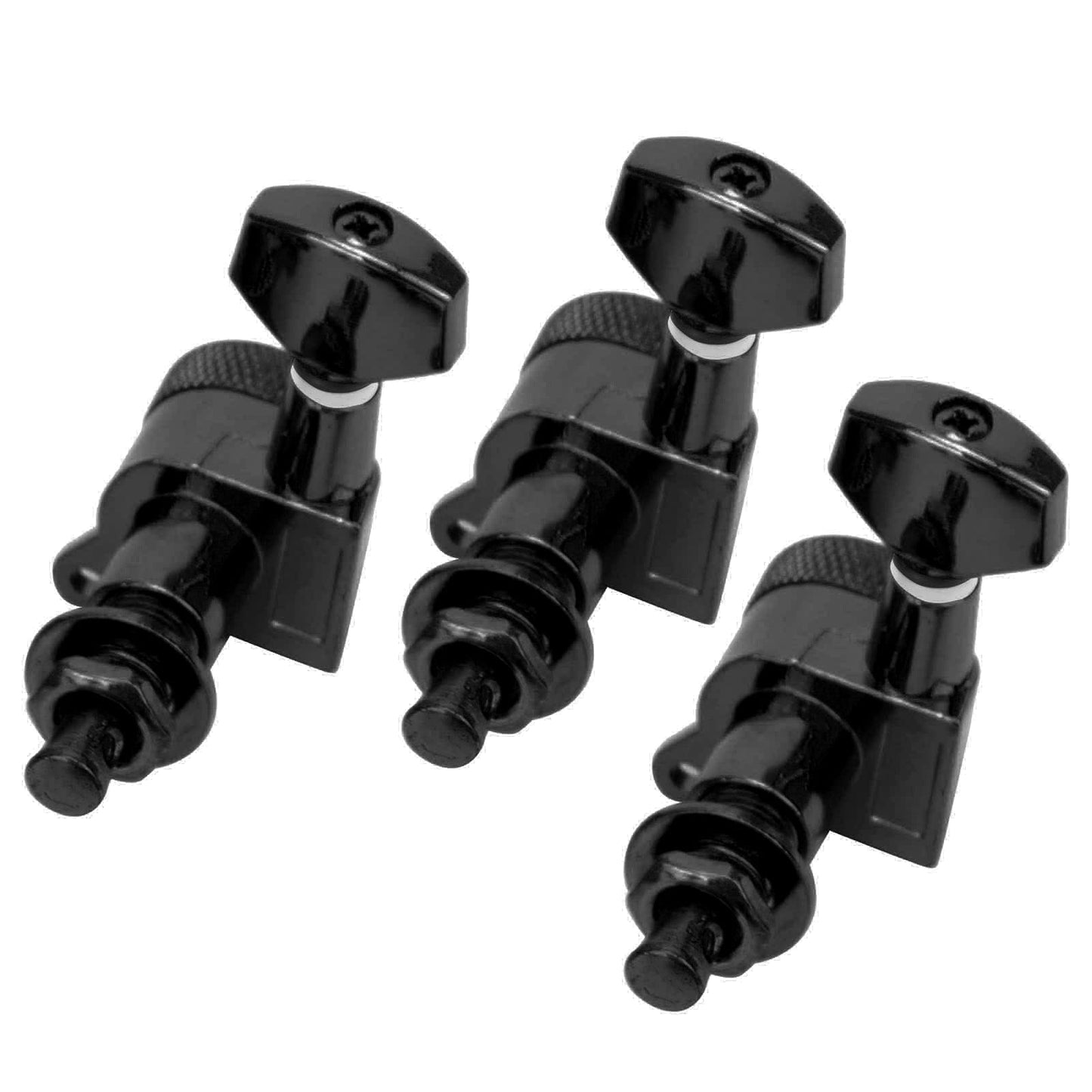Lock String Tuning Key Pegs, Fastened Vintage Guitar Locking Tuners with 6 Screw, Detachable Locking Guitar String Tuning Pegs for Electric or Acoustic Guitars (Black)