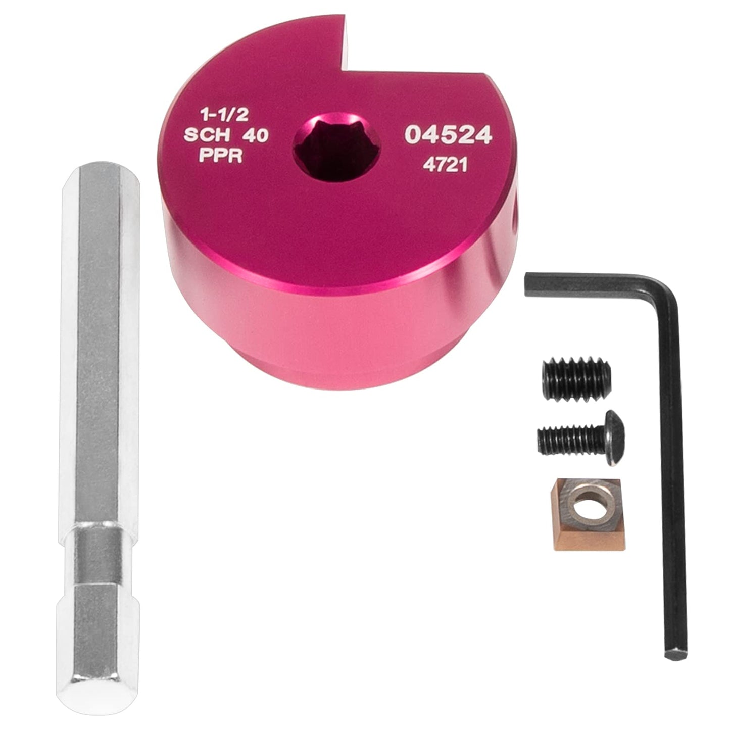 5-Piece Plastic Pipe Reamer Tool Kit for PVC, CPVC & ABS Fittings,Includes 1.25", 1.5", 2", 3", 4" Reamers,Compatible with Standard 1/2" Drills,3/8" Hex Shaft, for Exhaust, Drain, Water Pipes Cleaning