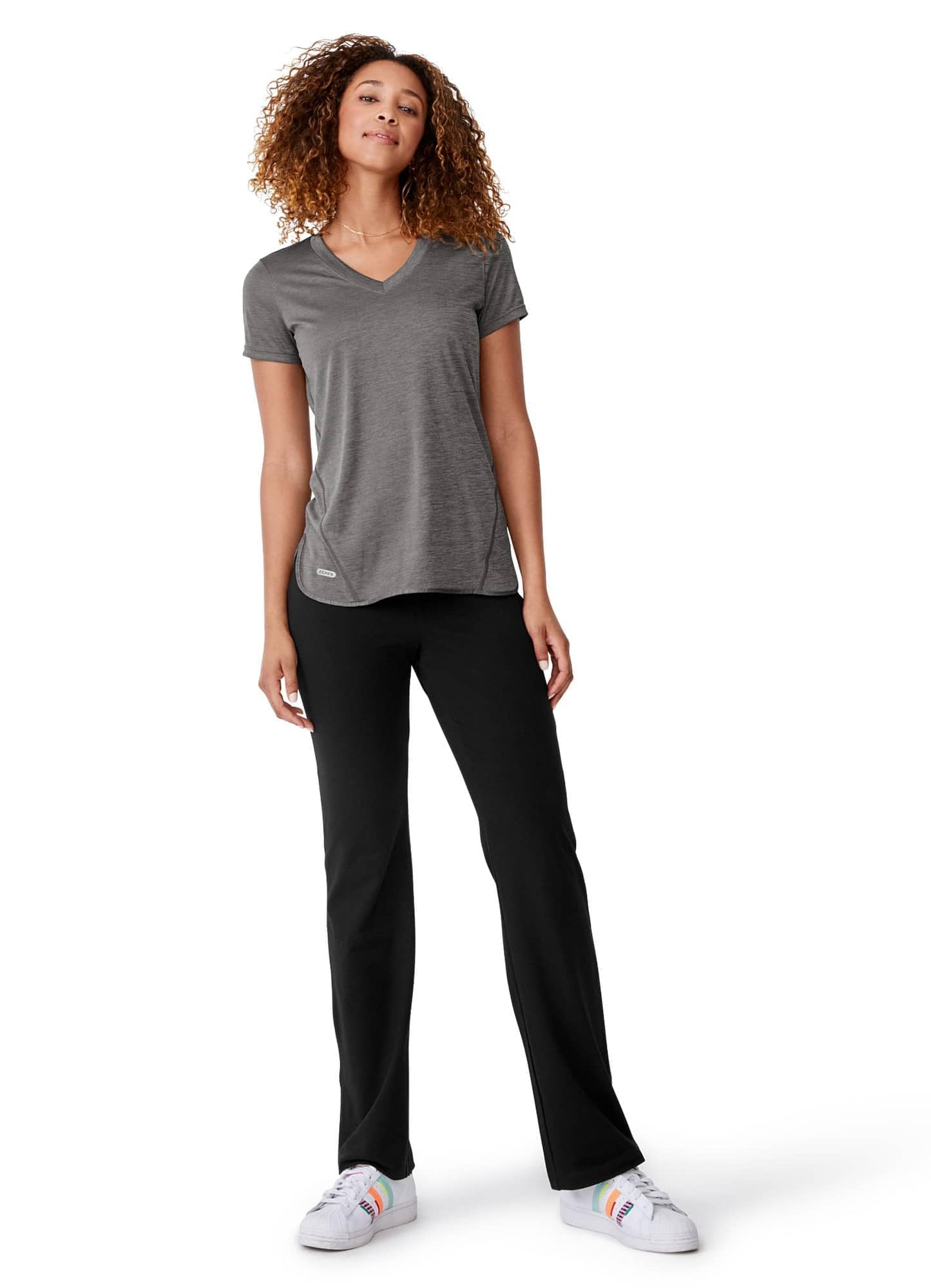 Jockey Women's Activewear Cotton Stretch Slim Bootleg Pant, Black, 2XL