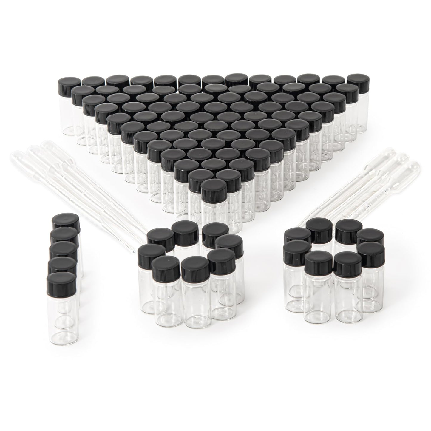 BKMAMLAB 5ml Clear Small Glass Vials 100pcs with Screw Caps(100pcs)…