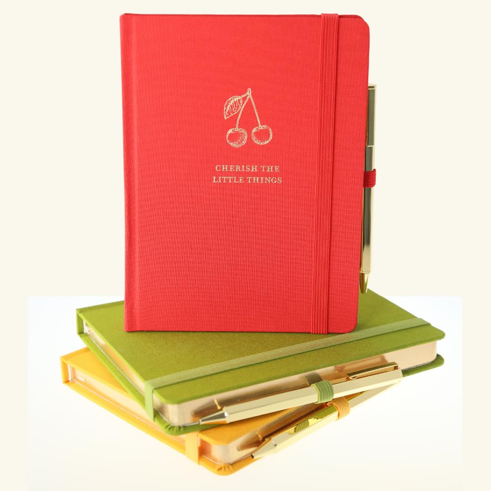 Bee Lined Journal Plus Pen by Graphique Luxe Collection, Hardcover Diary Notebook for Writing, Gold Foil Embossing, 160 Pages, 6” x 8”