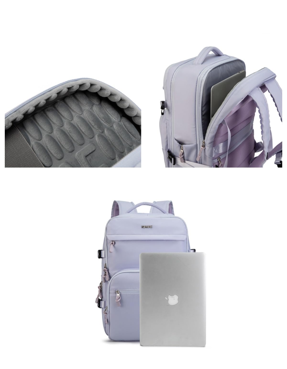 Kinmac Travel Backpack with 360° Protective Laptop Compartment for 17 inch Laptop,Laptop Backpack with USB Charging Port, Purple, Large, Fashion