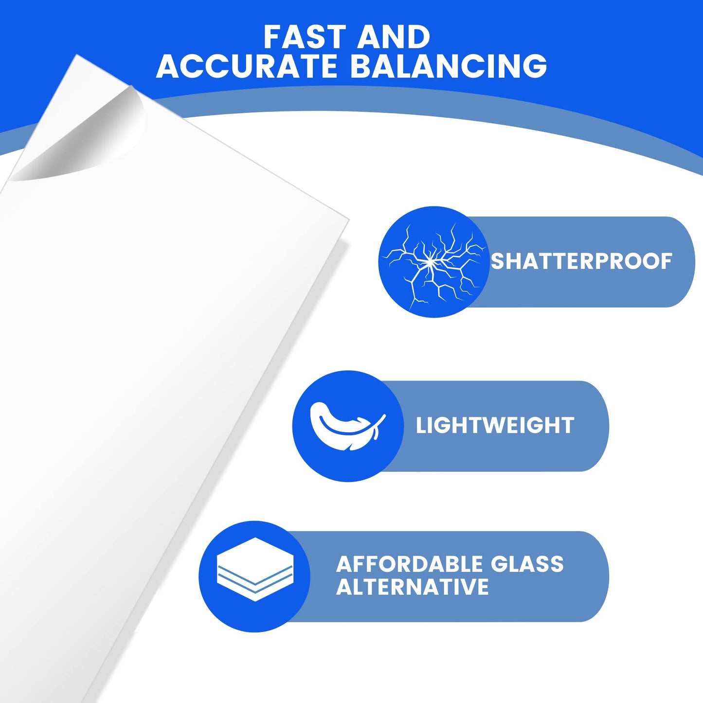 3 Pack PET Sheet Panels - 24" x 48" x 0.04" Plexiglass - Quality Lightweight and Shatterproof Glass Alternative Perfect for DIY Sneeze Guards, Face Shields, Railing Guards, and Pet Barriers.