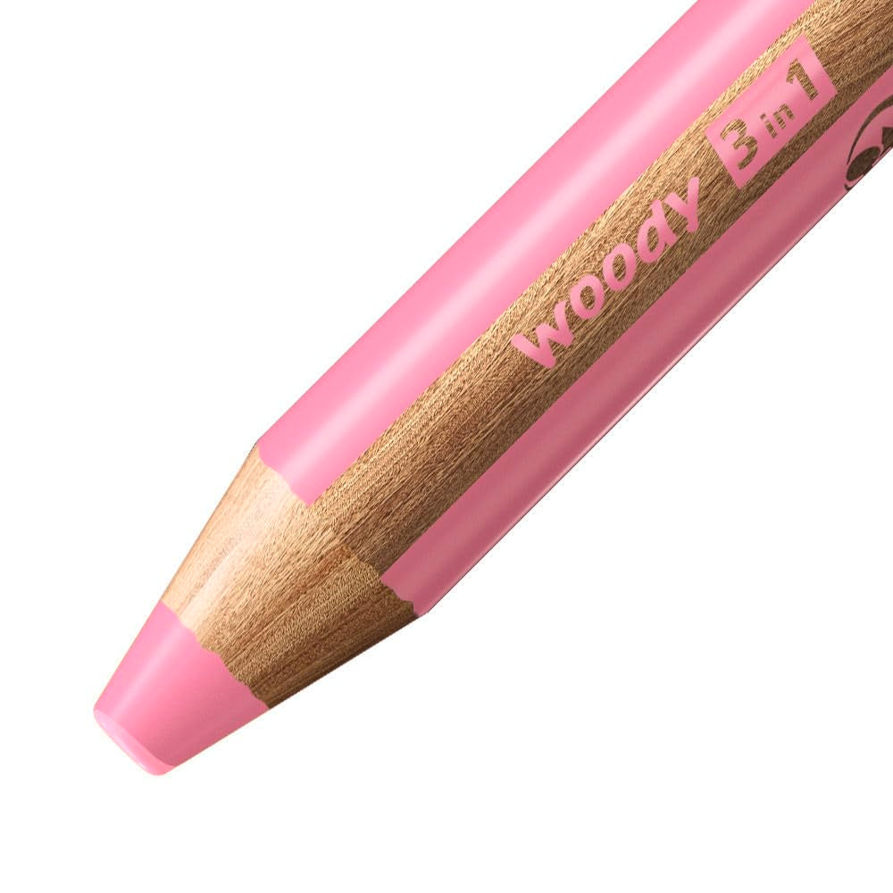 STABILO Multi-Talented Pencil woody 3 in 1 - Pack of 10 - Birthday Edition - Assorted Colours with Sharpener