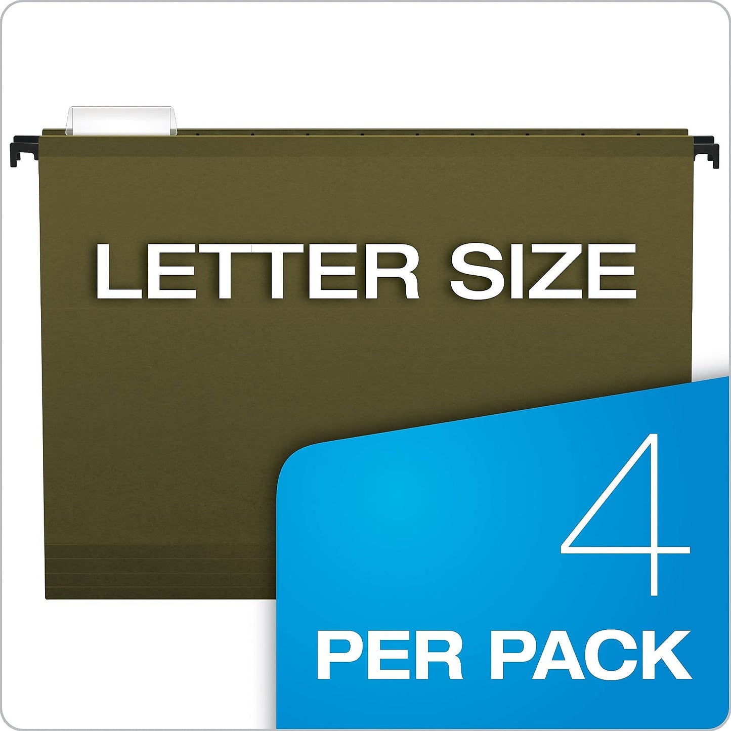 Pendaflex Sure Hook Hanging Pocket -Letter -8.50-Inchx11-Inch -3.50-Inch Expansion -11 pt. -Poly -Standard Green -4/Pack