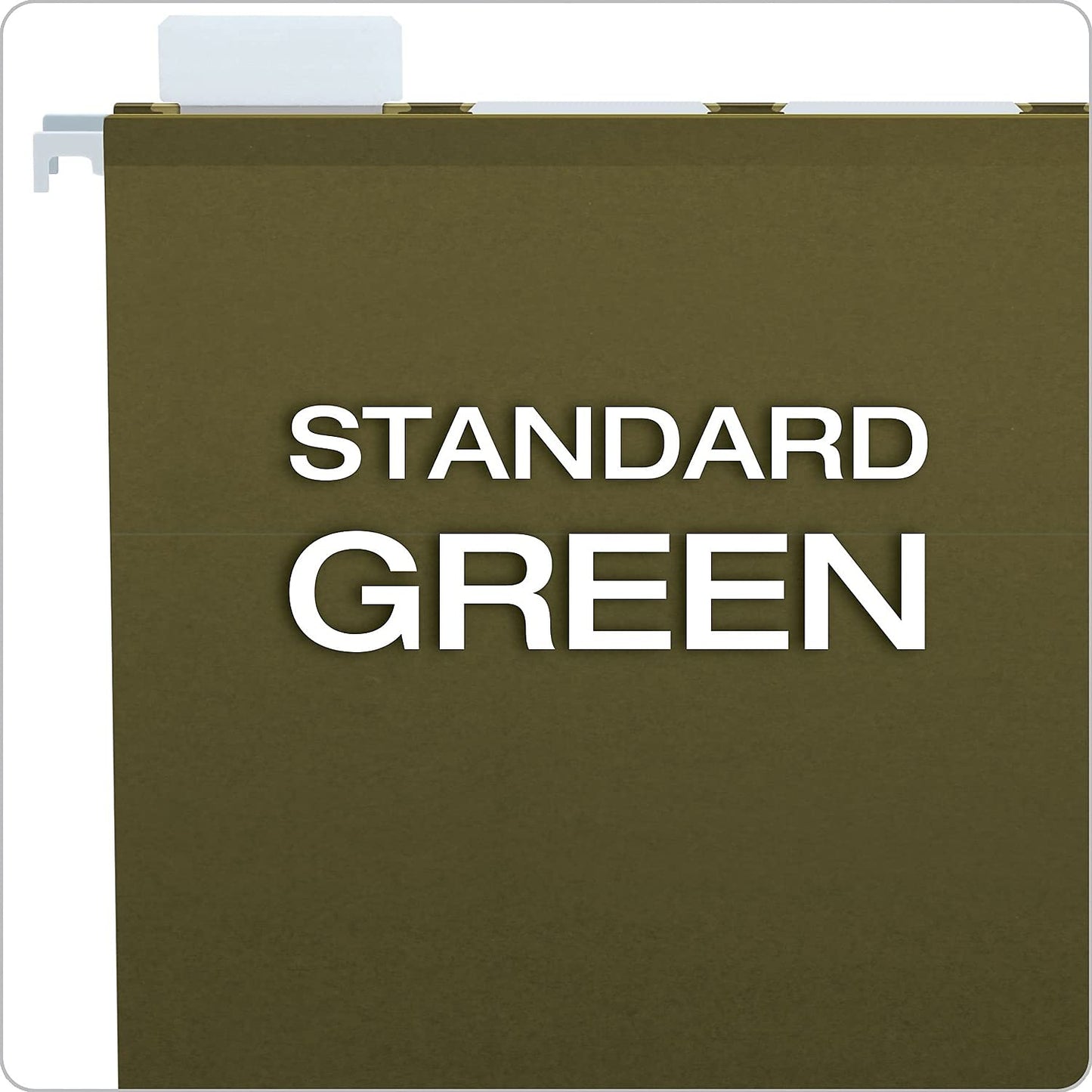 Pendaflex Hanging File Folders, Ready-Tab Reinforced, Letter Size, 5 Built-In Tabs, Standard Green, Durable for Filing Systems, 25 Folders/Box
