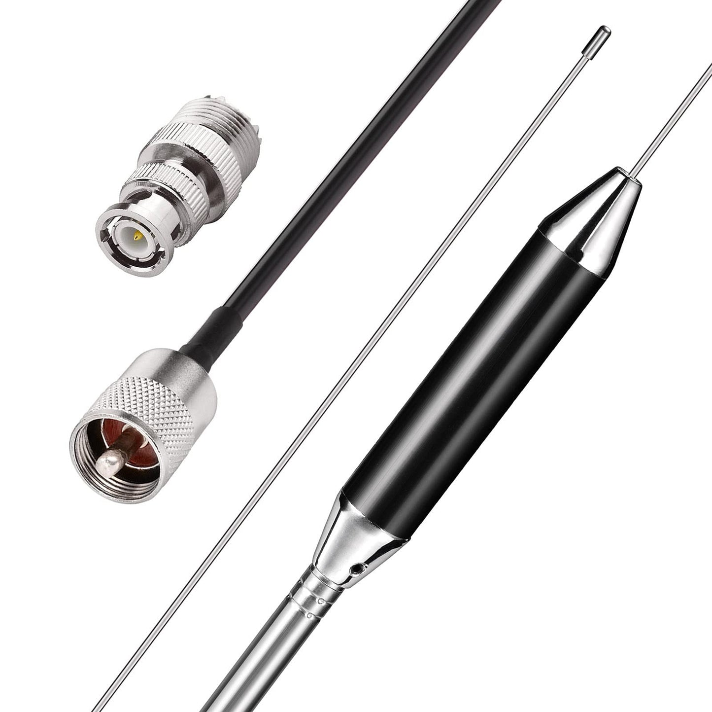 Bingfu 24 inch Magnetic CB Radio Antenna 27MHz PL259 & BNC Male Compatible with Cobra Midland Uniden Maxon President Mobile CB Radio Car Truck CB Antenna Kit